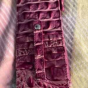 Brahmin Pink Croc-Embossed Wallet